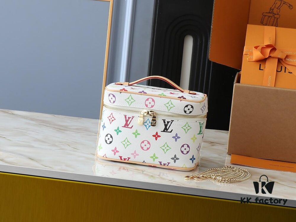 693060d3f09edb6de4c5062c Upgraded Original M13747 M44495 M42265 M44936 M42263 LV Takashi Murakami Nice Mini Nano Cosmetic Pouch Featuring the Monogram Print in 33 Vibrant Colors, 2025 Collaboration of White Tricolor and Black Tricolor Twelve-Section Series by Takashi Murakami and LV, a Global Hit Loved by Celebrities
