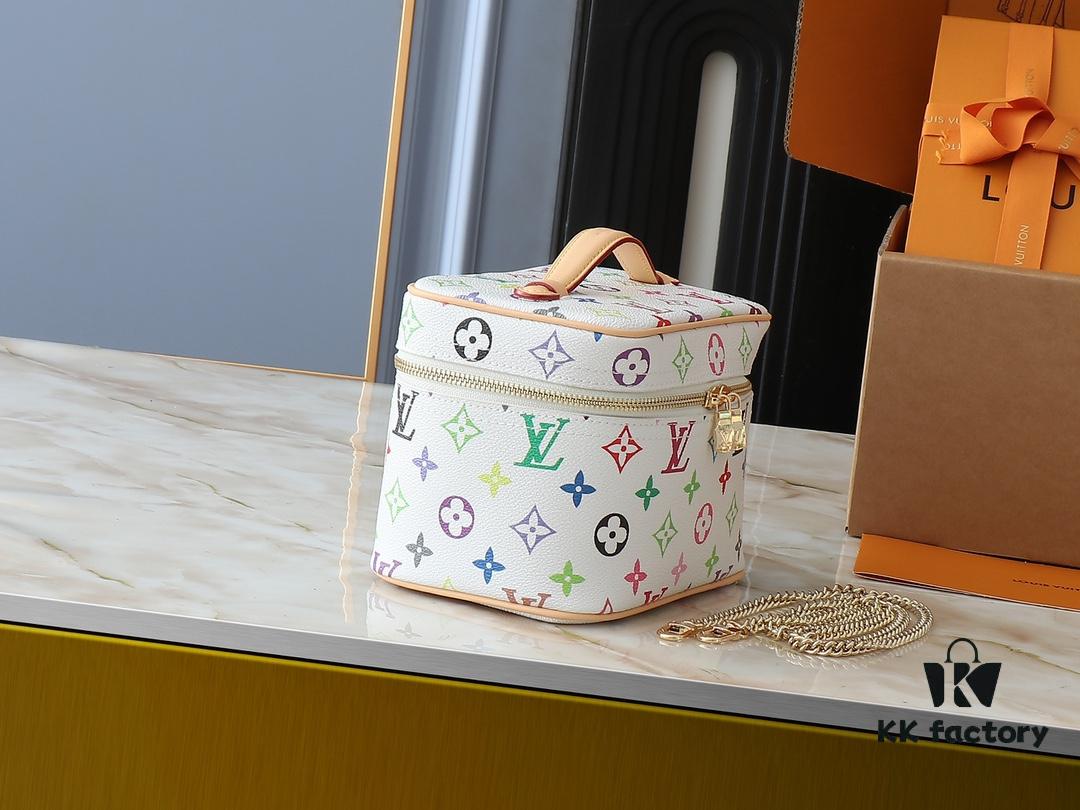 693060d5f09edb6de4c5062f Upgraded Original M13747 M44495 M42265 M44936 M42263 LV Takashi Murakami Nice Mini Nano Cosmetic Pouch Featuring the Monogram Print in 33 Vibrant Colors, 2025 Collaboration of White Tricolor and Black Tricolor Twelve-Section Series by Takashi Murakami and LV, a Global Hit Loved by Celebrities