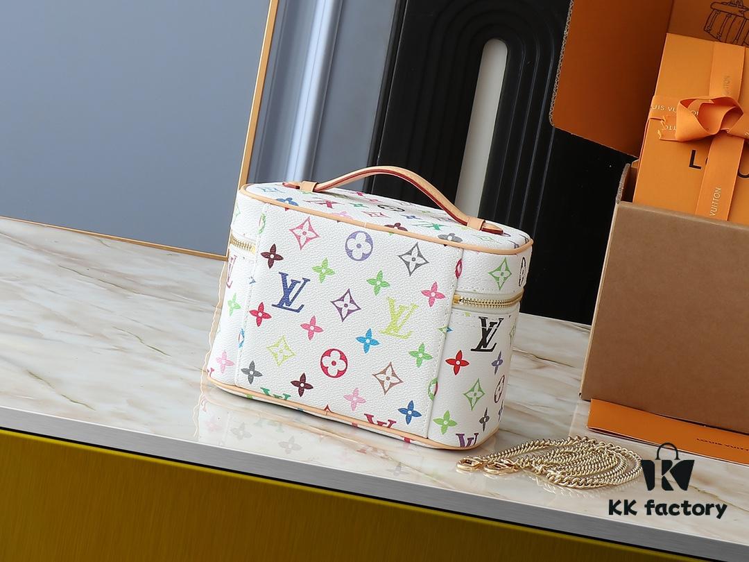 693060d7f09edb6de4c50634 Upgraded Original M13747 M44495 M42265 M44936 M42263 LV Takashi Murakami Nice Mini Nano Cosmetic Pouch Featuring the Monogram Print in 33 Vibrant Colors, 2025 Collaboration of White Tricolor and Black Tricolor Twelve-Section Series by Takashi Murakami and LV, a Global Hit Loved by Celebrities