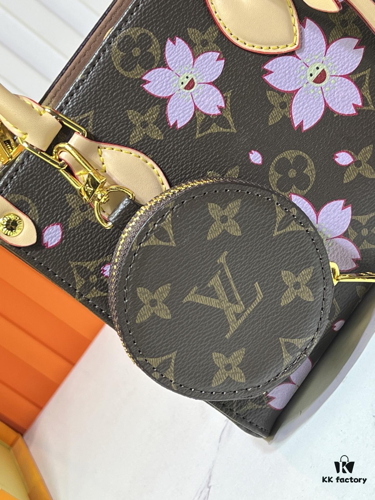 693060fdf09edb6de4c5068b M45659 M46373🔥Lv & Murakami 🐼 Cherry Blossom 🌸 OnTheGo Small Size New Version