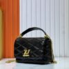6930610ef09edb6de4c506ab M23689 M22891 Nicolas Ghesquière infuses the GO-14 Medium Handbag with innovative craftsmanship, featuring quilted lambskin meticulously treated to achieve a baked finish, expressing bold avant-garde style. The LV Twist lock adds signature brand elegance, while top handles and an adjustable chain strap are detachable, enabling multiple carrying options. Dimensions: 23X16X10