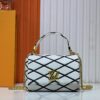 69306111f09edb6de4c506b3 M23689 M22891 Nicolas Ghesquière infuses the GO-14 Medium Handbag with innovative craftsmanship, featuring quilted lambskin meticulously treated to achieve a baked finish, showcasing bold avant-garde style. The LV Twist lock highlights the brand's elegance, while the top handle and adjustable chain strap are both detachable, offering versatile carrying options. Dimensions: 23X16X10