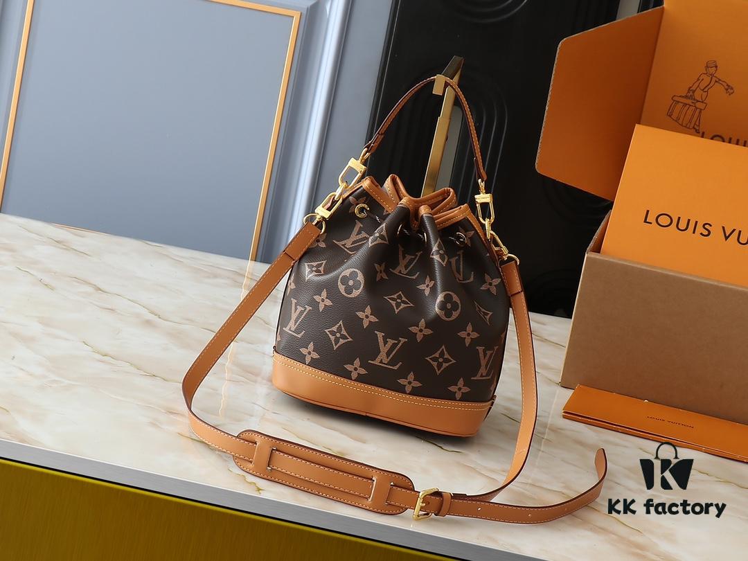 6930611bf09edb6de4c506c8 Noe Cargo Mini Upgrade Original Version M14199 M14017 – Compact Bucket Bag in Shiny Calfskin with Nylon-Like Sheen