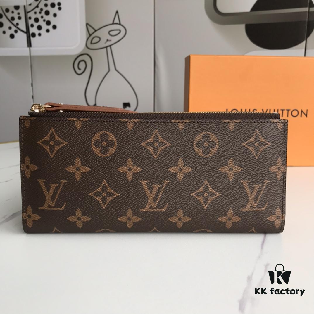 69306127f09edb6de4c506e1 LV61269 Brand - Size: 21*9*2 - Stylish Adele Wallet in Classic Monogram Canvas with Colorful Leather Lining