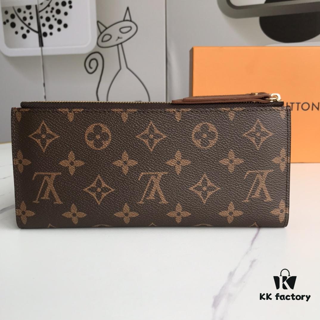 69306128f09edb6de4c506e2 LV61269 Brand - Size: 21*9*2 - Stylish Adele Wallet in Classic Monogram Canvas with Colorful Leather Lining