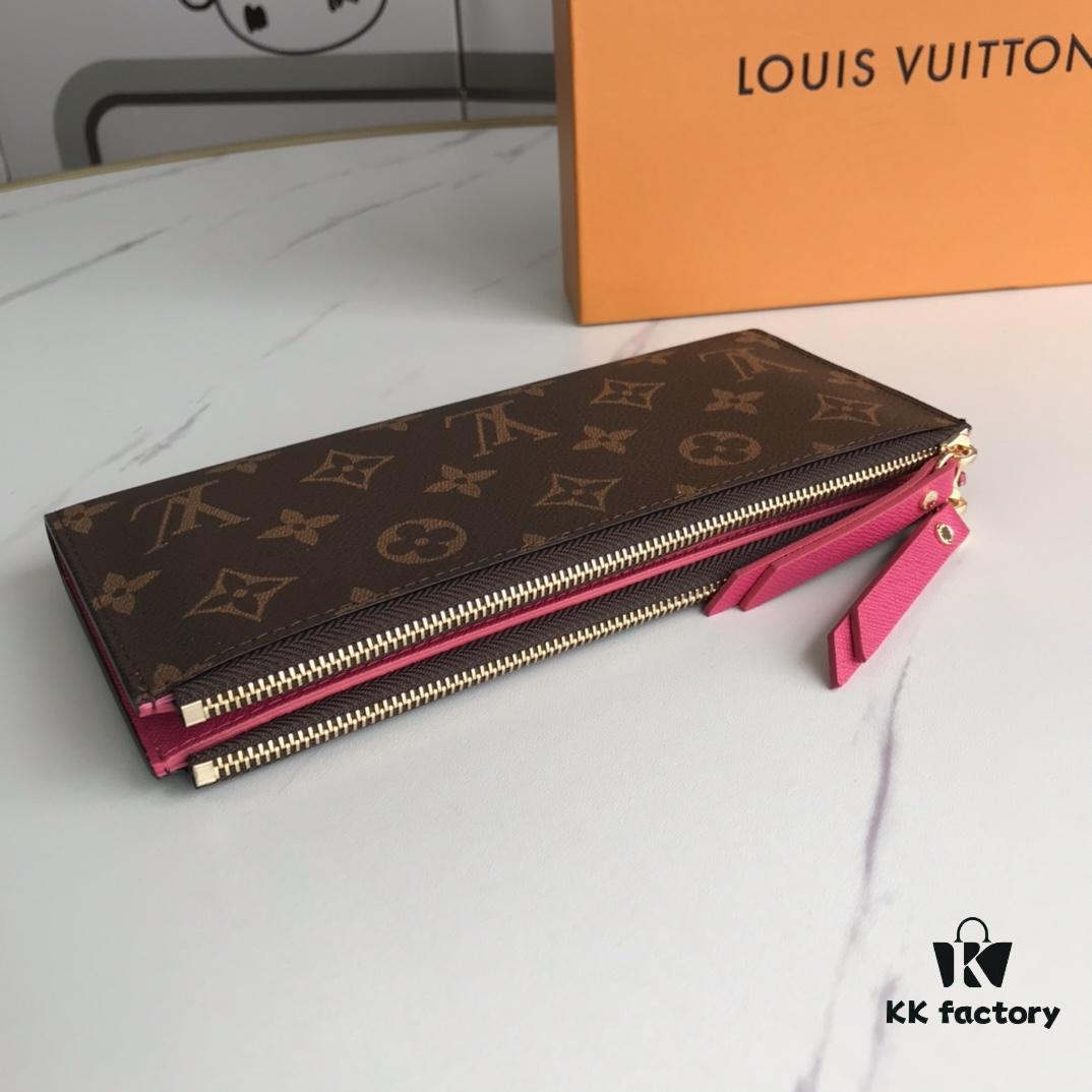 6930613af09edb6de4c5070d LV61269 Brand Adele Wallet in Monogram Canvas with Colorful Leather Lining