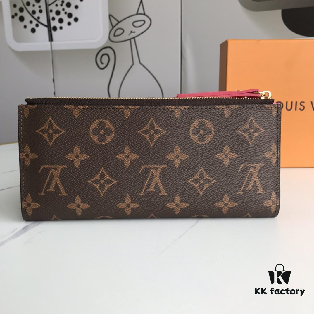 6930613bf09edb6de4c50710 LV61269 Brand Adele Wallet in Monogram Canvas with Colorful Leather Lining