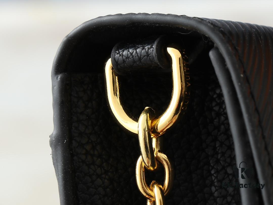 693061a7f09edb6de4c507f1 Upgraded Original M23756 Black, M12788 Black, M12789 Khaki Pochette Louise Chain Bag