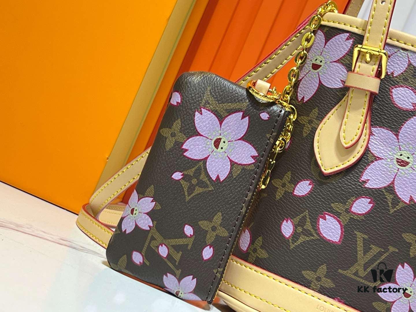 693061b3f09edb6de4c5080c M81489 Lv Longshang Village Cherry Blossom Upgrade Nano Bucket Bag from Match Collection