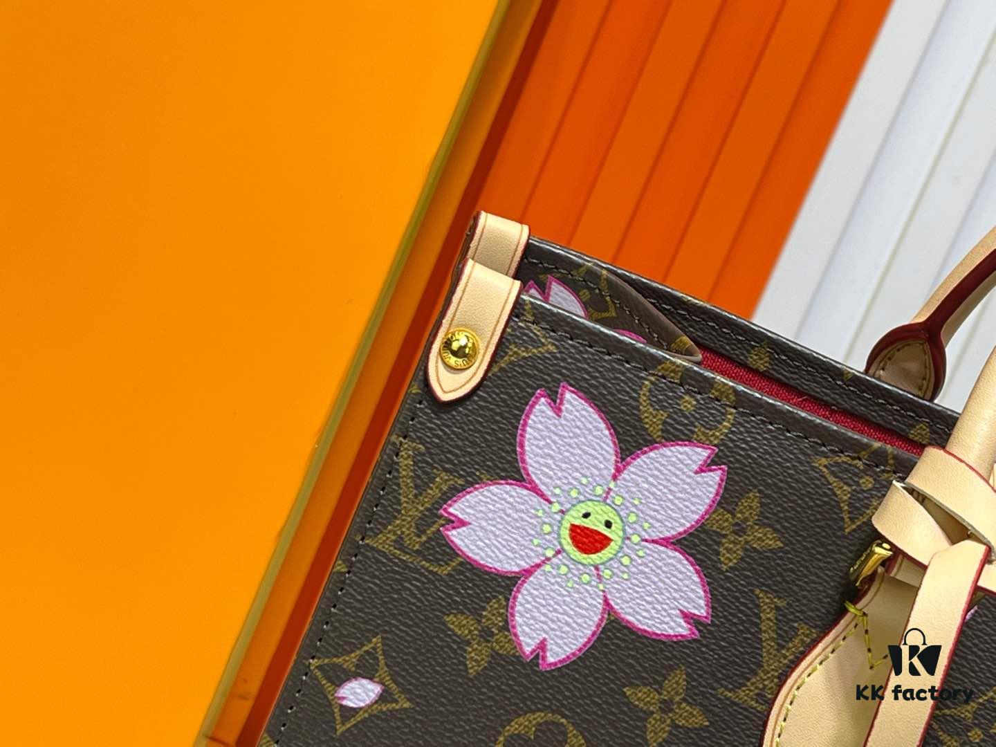 693061baf09edb6de4c5081a M45039 M13668!🔥Lv & Murakami Cherry Blossom 🌸 OnTheGo New Version Legendary ONTHEGO Tote Bag