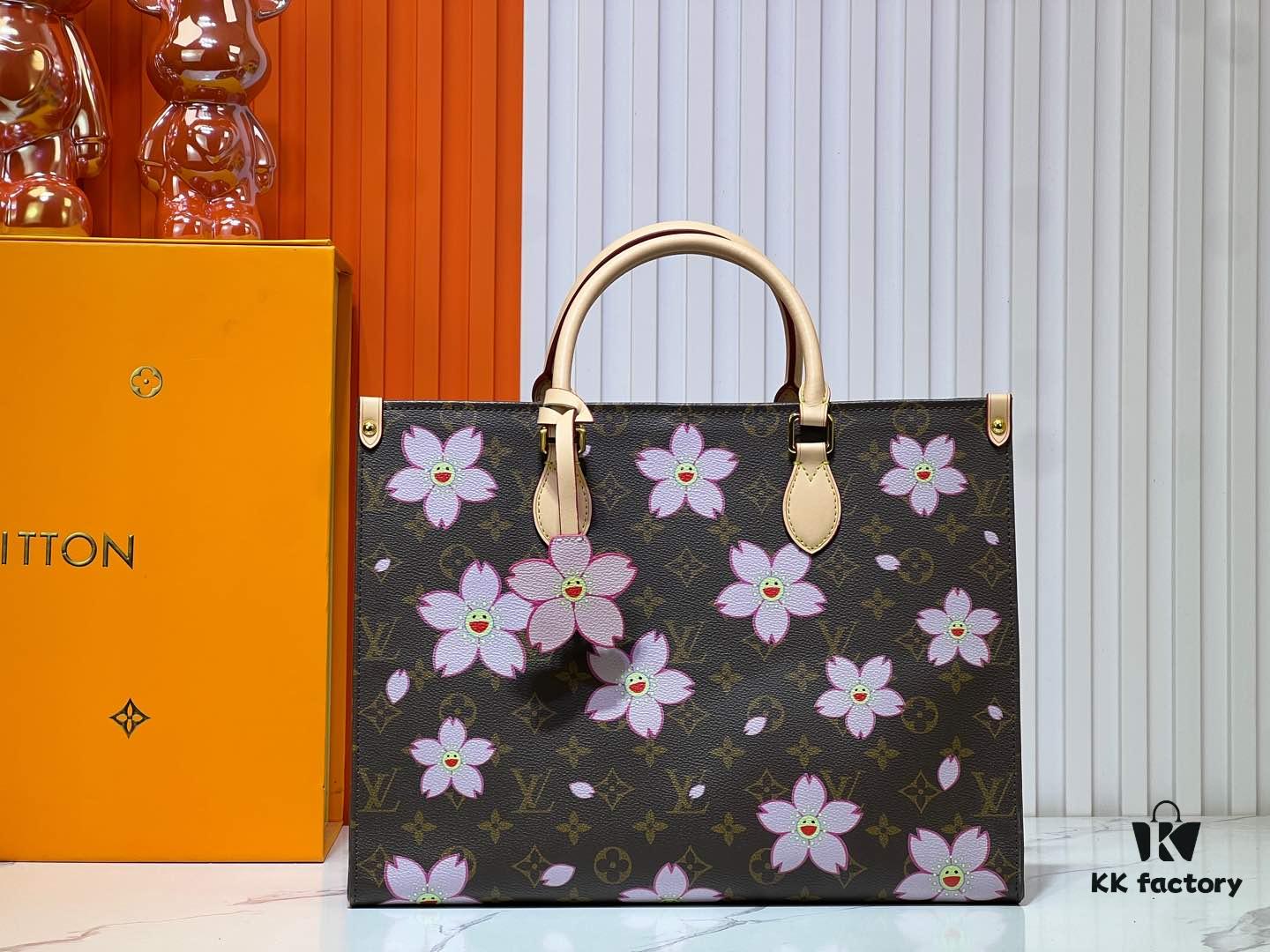 693061baf09edb6de4c5081b M45039 M13668!🔥Lv & Murakami Cherry Blossom 🌸 OnTheGo New Version Legendary ONTHEGO Tote Bag