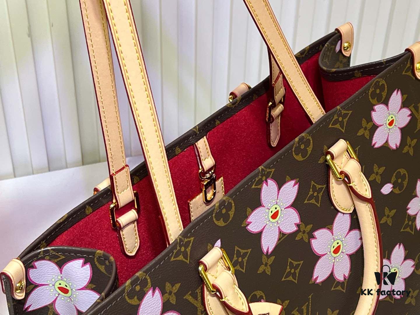 693061bbf09edb6de4c50820 M45039 M13668!🔥Lv & Murakami Cherry Blossom 🌸 OnTheGo New Version Legendary ONTHEGO Tote Bag