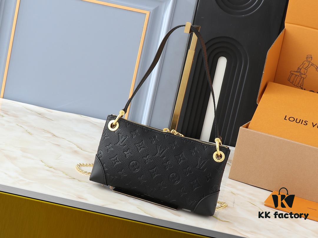 693061d3f09edb6de4c50858 Upgrade Original 🔥Chain Strap🔥 M12174 Pochette Sèvres from LV Ski Collection in 'Shiny' Gun-Metallic Tone