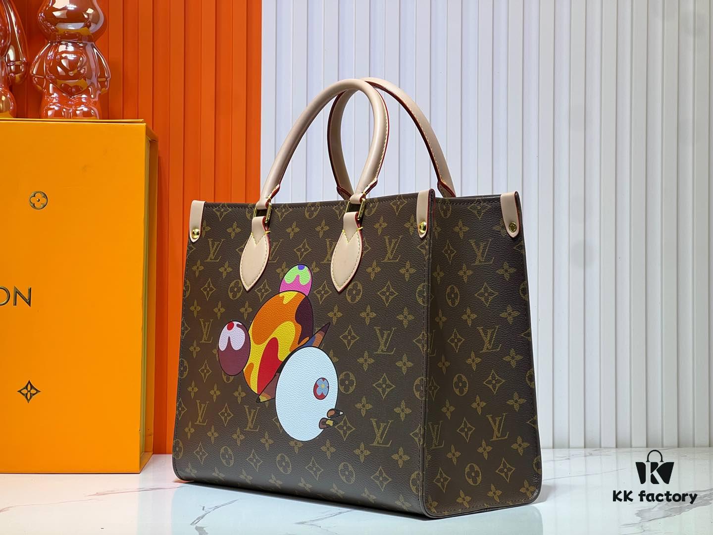 69306229f09edb6de4c50929 M45039 M13668!🔥Lv & Murakami 🐼 Panda Print OnTheGo New Version Legendary ONTHEGO Tote Bag