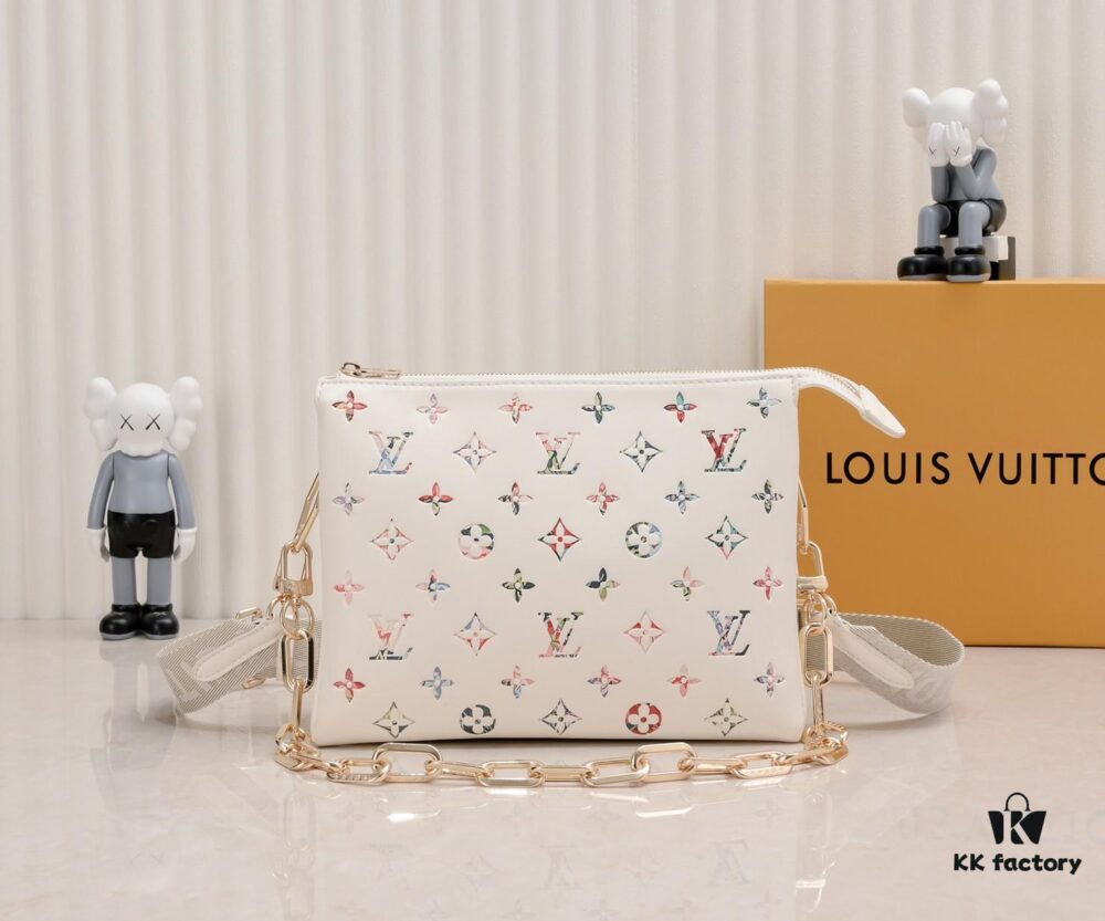 6930624bf09edb6de4c5096f Exclusive Real Shot - Upgraded Version ‼️ M21353 Printed 57790 This Coussin Small Bag Features Monogram Embossed Lamb Leather with Floral Pattern Integrated into the LV Letters and Monogram Flowers