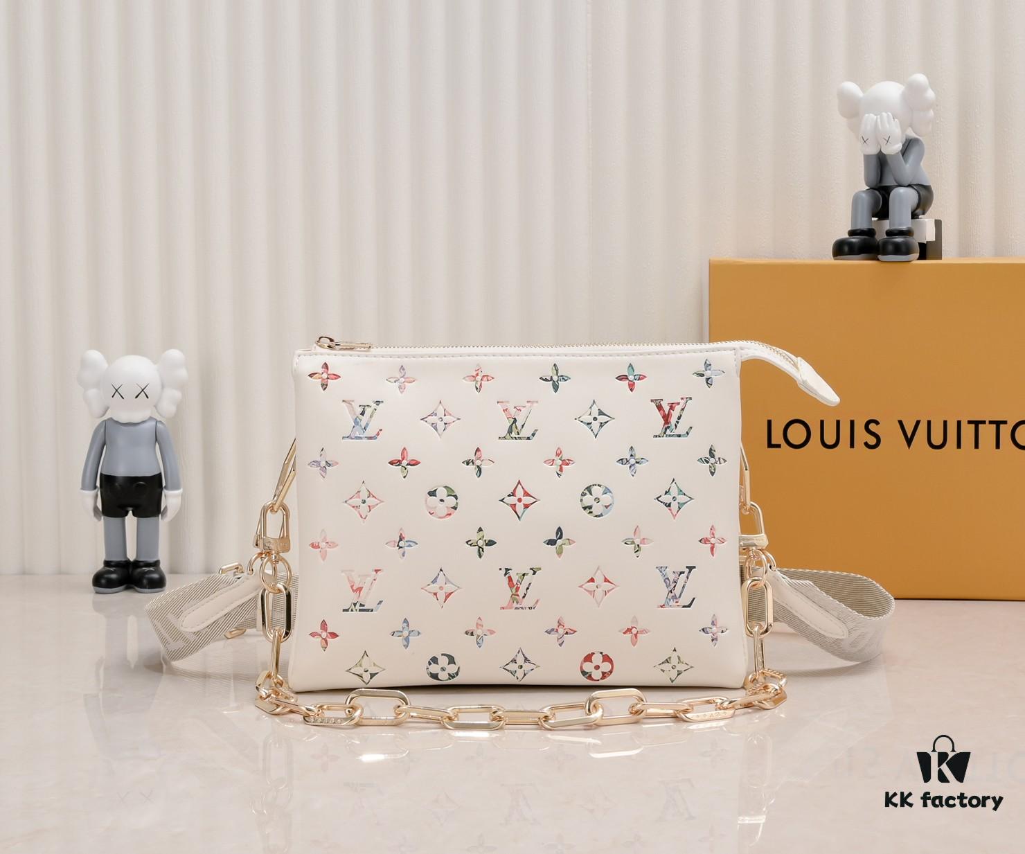 6930624bf09edb6de4c5096f Exclusive Real Shot - Upgraded Version‼️ M21353 Printed 57790 This Coussin Small Bag Features Monogram-Embossed Lamb Leather with Floral Pattern Integrated into the LV Letters and Monogram Flowers