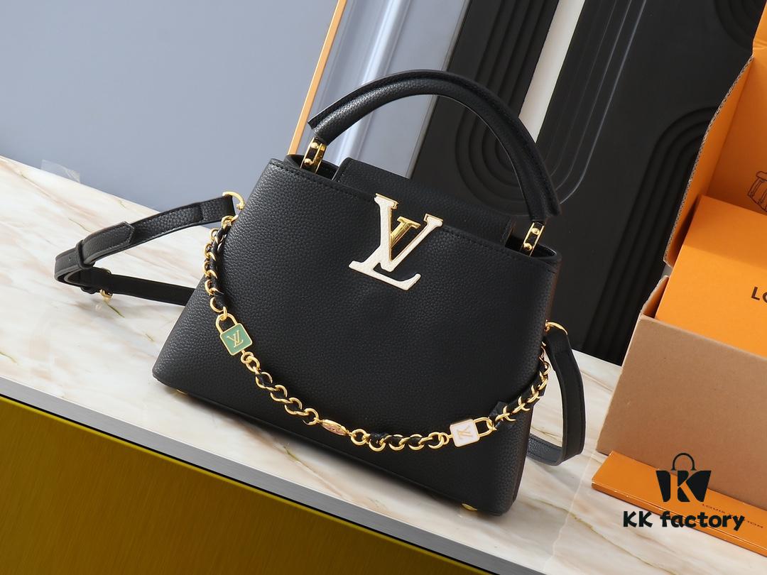 69306277f09edb6de4c509d6 Upgraded Original M23949 M23950 M24471 M23951 Capucines BB Handbag with Elegant Lovelock Chain