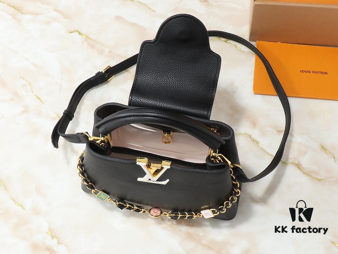 6930627bf09edb6de4c509df Upgraded Original M23949 M23950 M24471 M23951 Capucines BB Handbag with Elegant Lovelock Chain