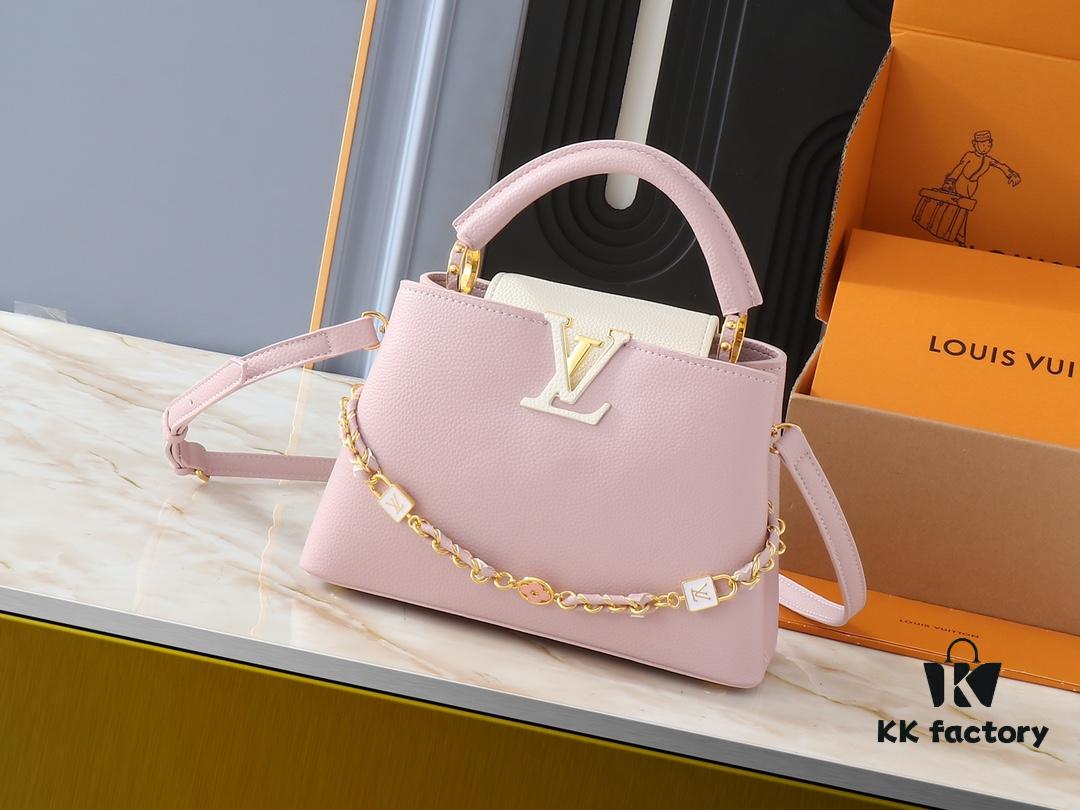 69306281f09edb6de4c509ec Upgraded Original M23949 M23950 M24471 M23951 Capucines BB Bag with Elegant Lovelock Chain