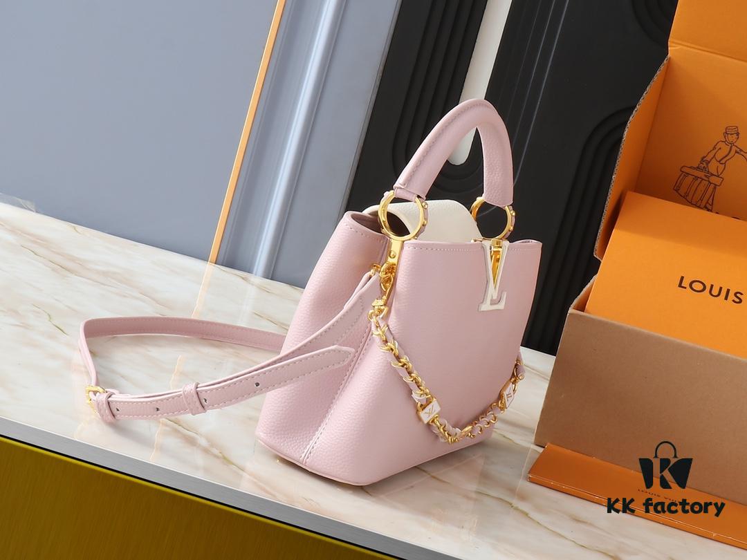 69306282f09edb6de4c509f0 Upgraded Original M23949 M23950 M24471 M23951 Capucines BB Bag with Elegant Lovelock Chain