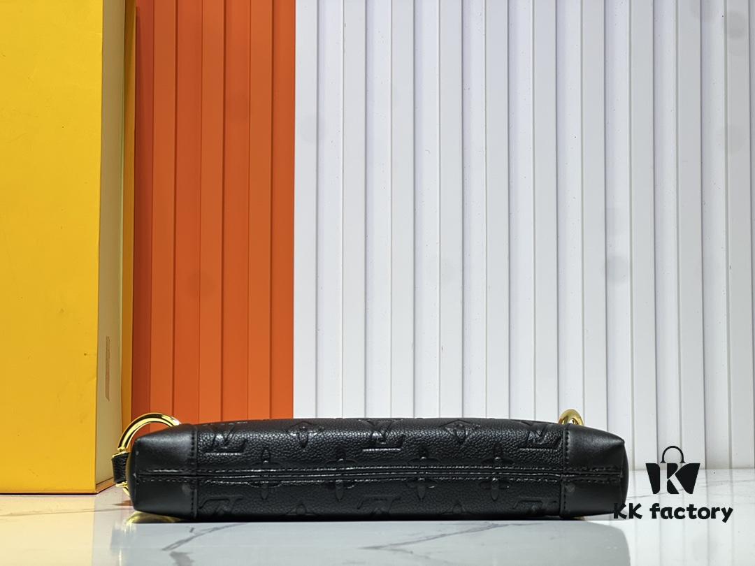 693062a7f09edb6de4c50a4e Upgraded Original M12174 Pochette Sèvres from LV Ski Collection in Sleek Gunmetal Tone