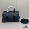 693062e1f09edb6de4c50acc New September Arrival CT840 Unisex Classic Logo Canvas Texture Gotham 24-inch Travel Bag – LV24 Alternative Pillow Bag, Couples Style Compatible, Coated Canvas with Cow Leather Trim