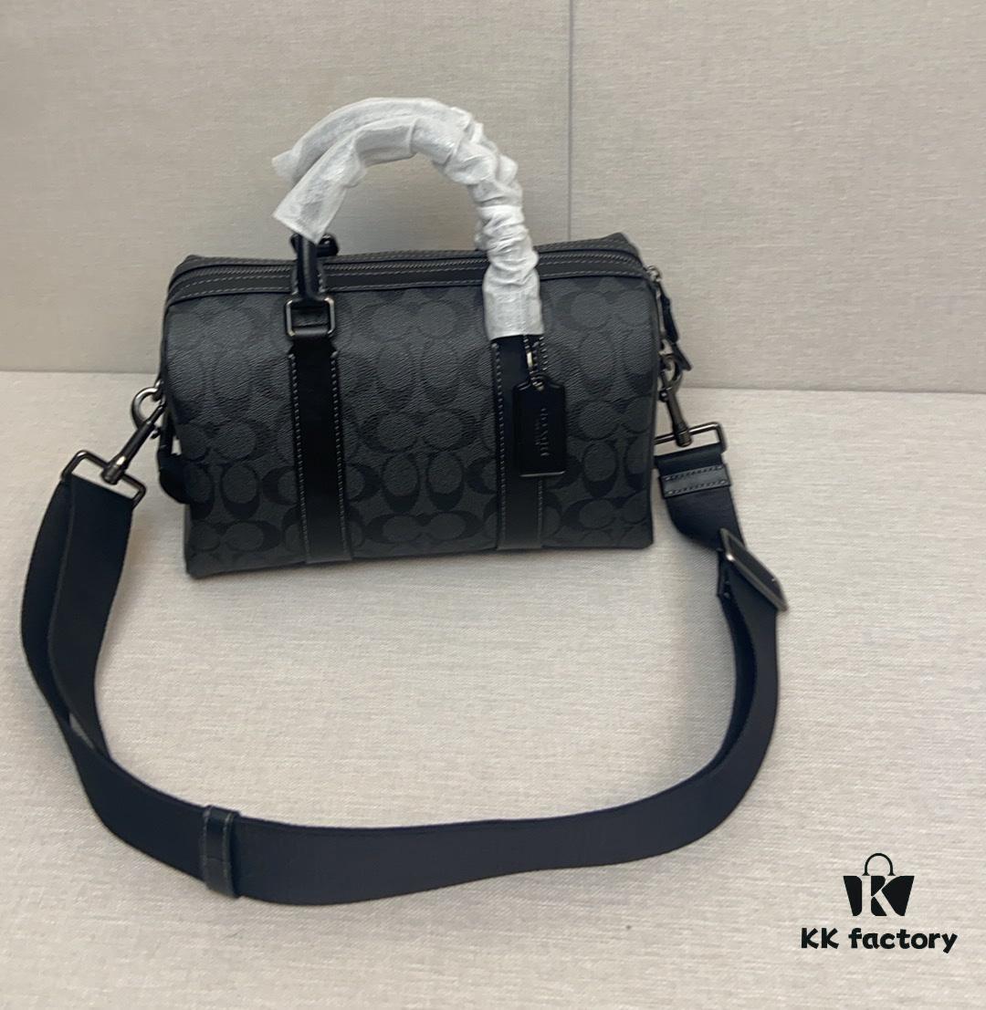 693062e1f09edb6de4c50acd New September Arrival CT840 Unisex Classic Logo Canvas Texture Gotham 24-inch Travel Bag – LV24 Alternative Pillow Bag, Couples Style Compatible, Coated Canvas with Cow Leather Trim