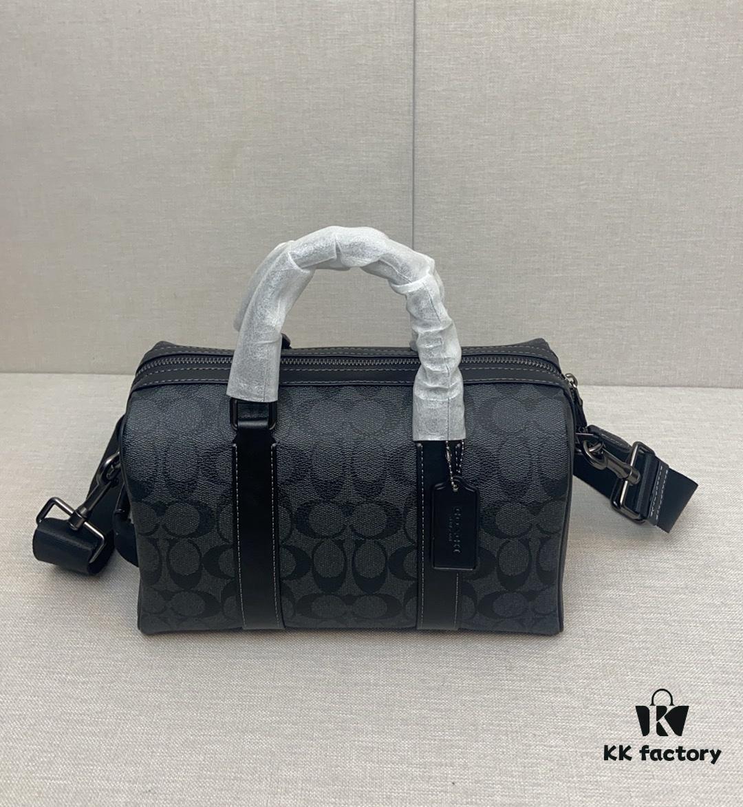 693062e2f09edb6de4c50acf New September Arrival CT840 Unisex Classic Logo Canvas Texture Gotham 24-inch Travel Bag – LV24 Alternative Pillow Bag, Couples Style Compatible, Coated Canvas with Cow Leather Trim