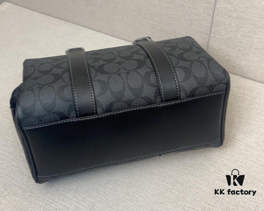 693062e4f09edb6de4c50ad2 New September Arrival CT840 Unisex Classic Logo Canvas Texture Gotham 24-inch Travel Bag – LV24 Alternative Pillow Bag, Couples Style Compatible, Coated Canvas with Cow Leather Trim