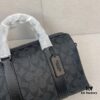 693062ebf09edb6de4c50ae3 New September Arrival CT840 Unisex Classic Logo Canvas Texture Gotham 24-inch Travel Bag – LV24 Alternative Pillow Bag, Couples Style Compatible, Coated Canvas with Cow Leather Trim