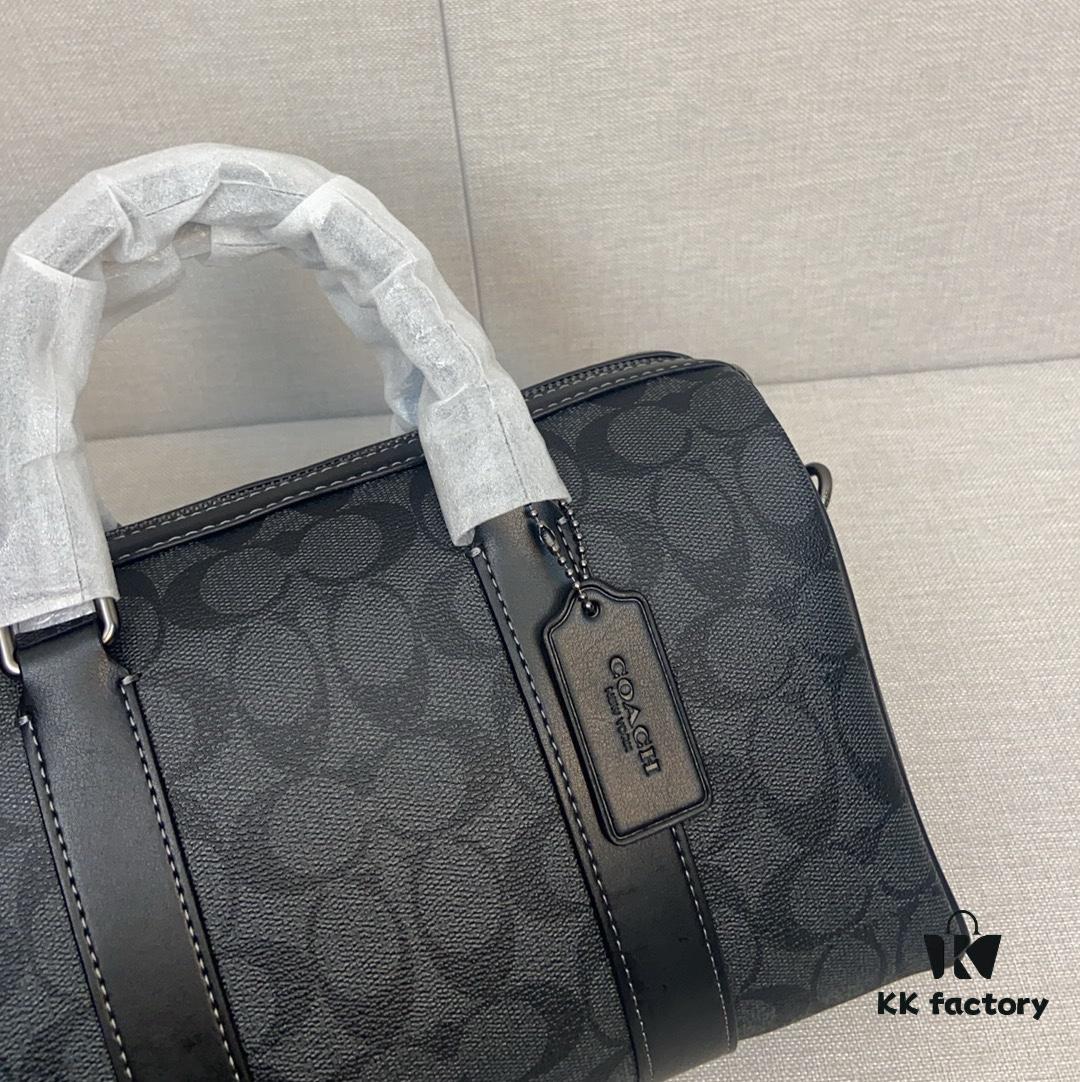 693062ebf09edb6de4c50ae3 New September Arrival CT840 Unisex Classic Logo Canvas Texture Gotham 24-inch Travel Bag – LV24 Alternative Pillow Bag, Couples Style Compatible, Coated Canvas with Cow Leather Trim