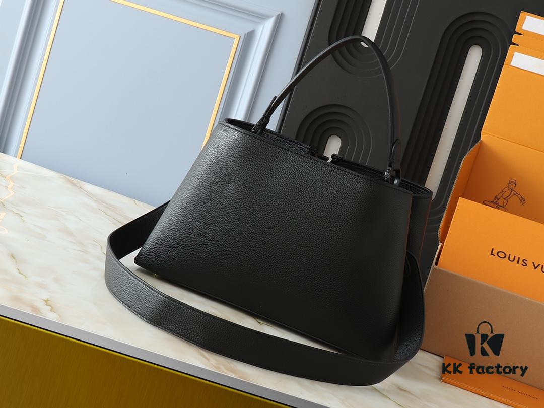 693062f2f09edb6de4c50af3 Upgraded Original M24880 M24879 M24620 M24607 Black Out Capucines Souple Large Handbag