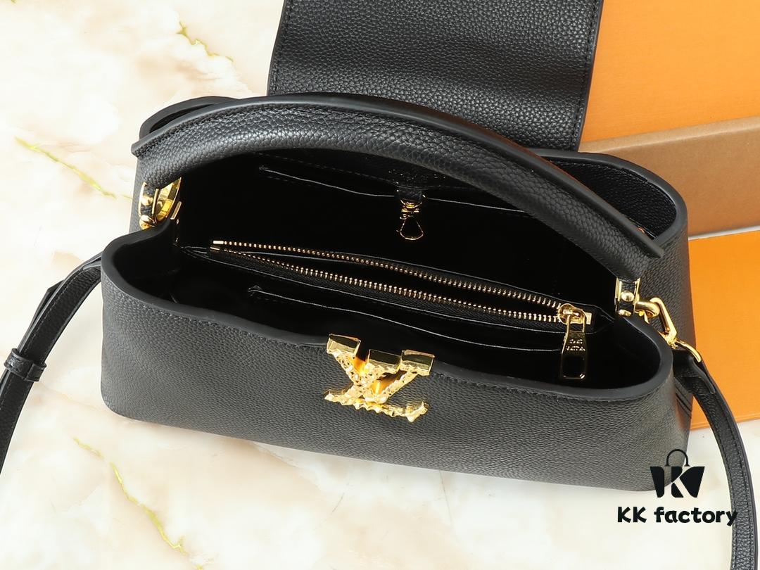 69306303f09edb6de4c50b14 Upgraded Original M24664 M24671 M24666 Capucines East West Medium Handbag from LV Crush Collection