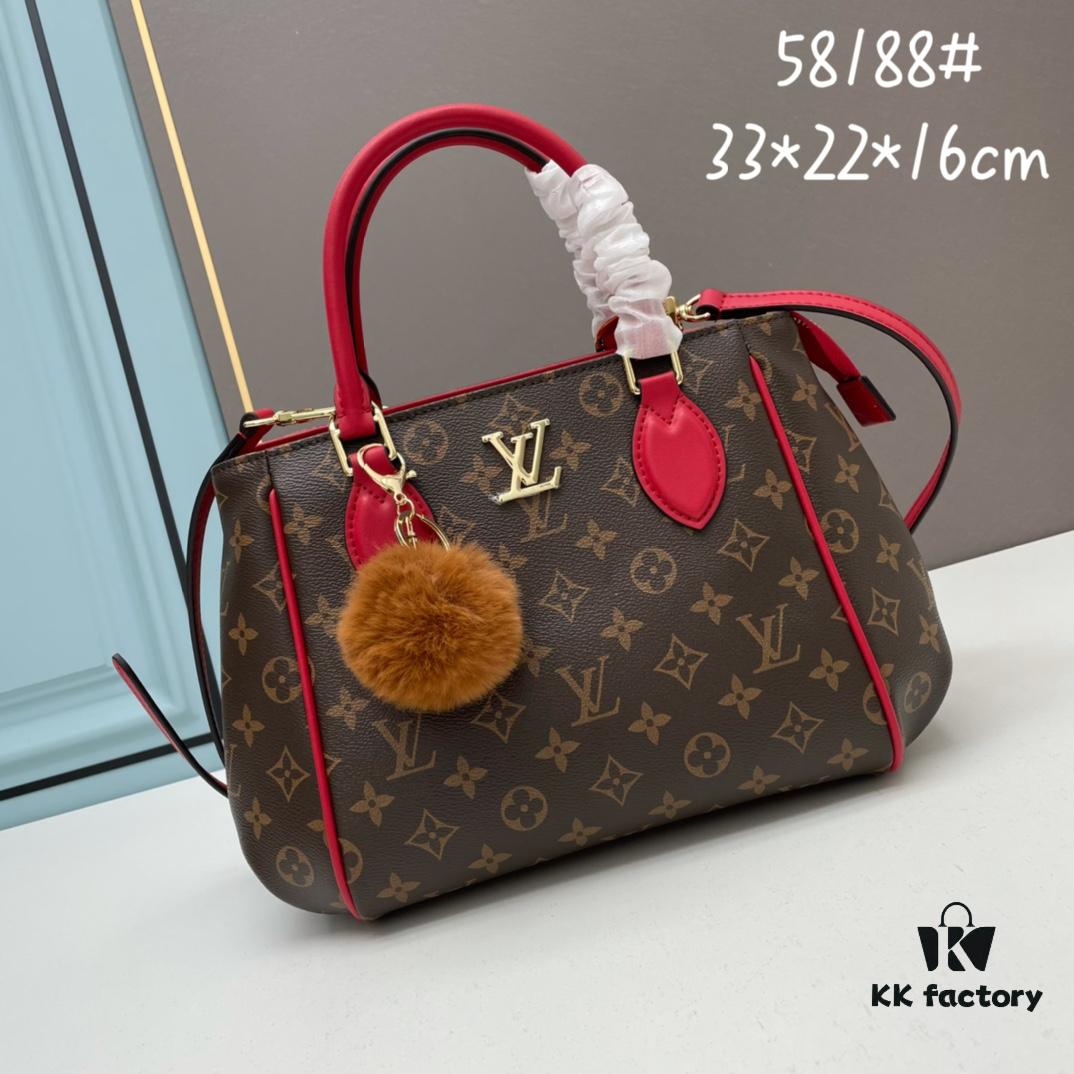 69306314f09edb6de4c50b3c New LV Monogram Leather Handheld Shoulder Crossbody Bag, Model 58188, with Long Strap, 2022 New Fashion Women's Bag, Large Capacity