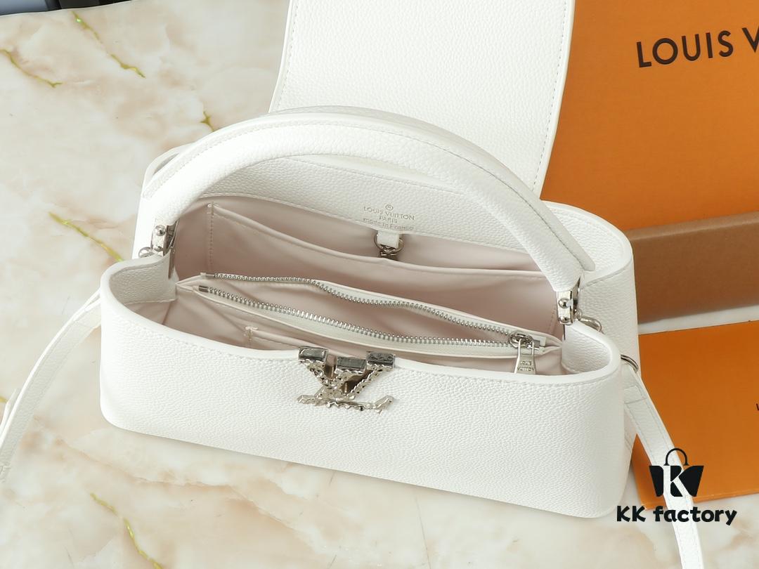 69306315f09edb6de4c50b3d Upgraded Original M24664 M24671 M24666 Capucines East West Medium Handbag from LV Crush Collection