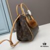 New LV Monogram Leather Handheld Shoulder Crossbody Bag Model 58188 with Long Strap, 2022 New Fashion Women's Bag, Monogram Genuine Leather Shoulder Strap, Large Capacity [Strong] Size 33-22-16cm