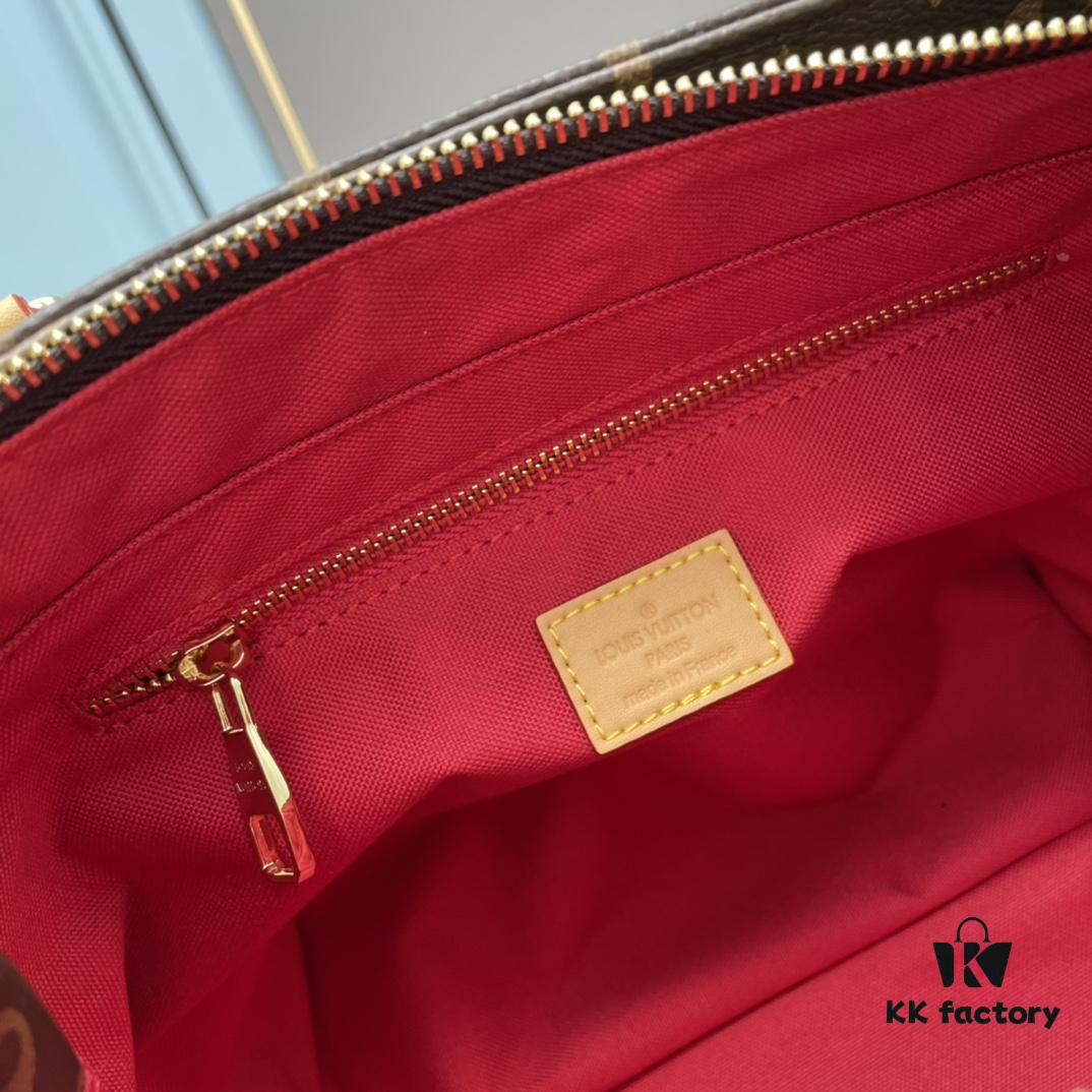 New LV Monogram Leather Handheld Shoulder Crossbody Bag Model 58188 with Long Strap, 2022 New Fashion Women's Bag, Monogram Genuine Leather Shoulder Strap, Large Capacity [Strong] Size 33-22-16cm