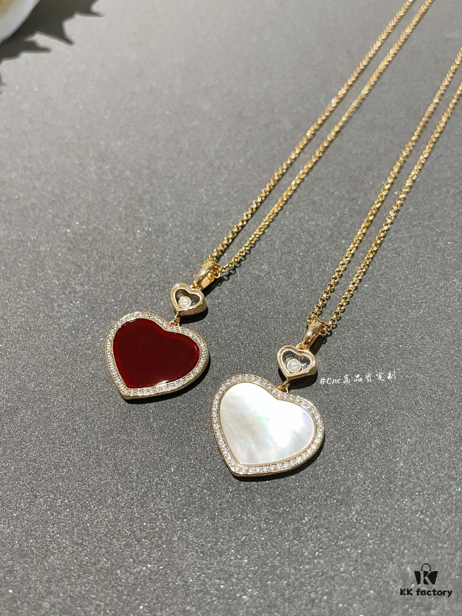 Chopard Happy Hearts Collection Heart Pendant Necklace with Diamonds, Two Colors Available in Stock
