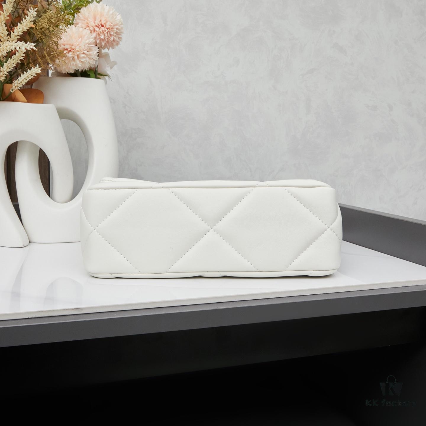 693064186e68136f4d9a4409 New Arrival with Box CHANEL Chanel Platinum White 19 Bag