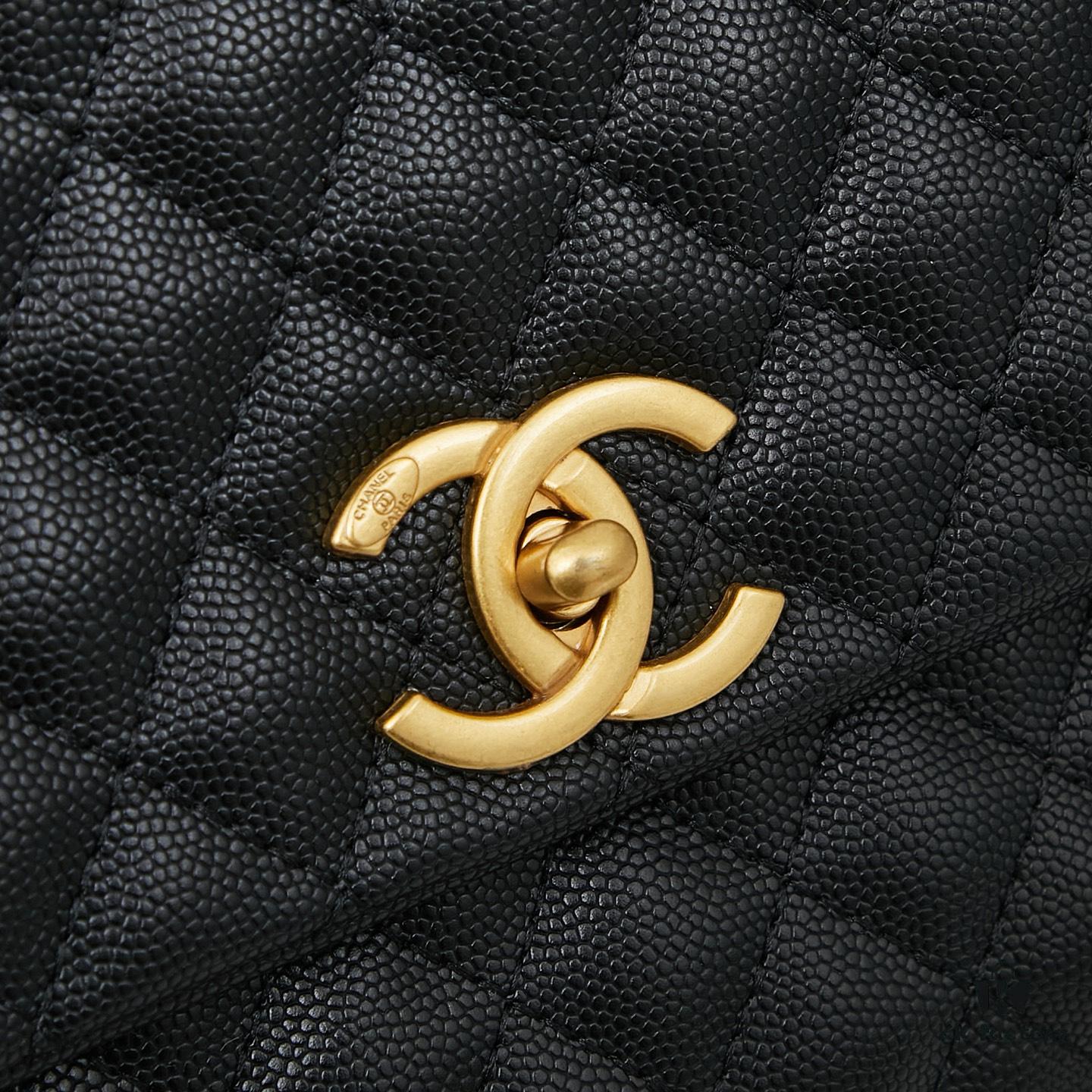 6930641a6e68136f4d9a4410 New Arrival with Box Chanel Coco Handle Black Calfskin Red Handle