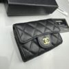693064326e68136f4d9a4435 CHANEL Caviar Black / Gold 23K Classic Quilted Lambskin Wallet - New Arrival CF Mini Card Holder