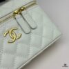 693064436e68136f4d9a4448 Top Grain Calfskin CHANEL 25P Black and Gold Brushed Logo Flat Box Bag