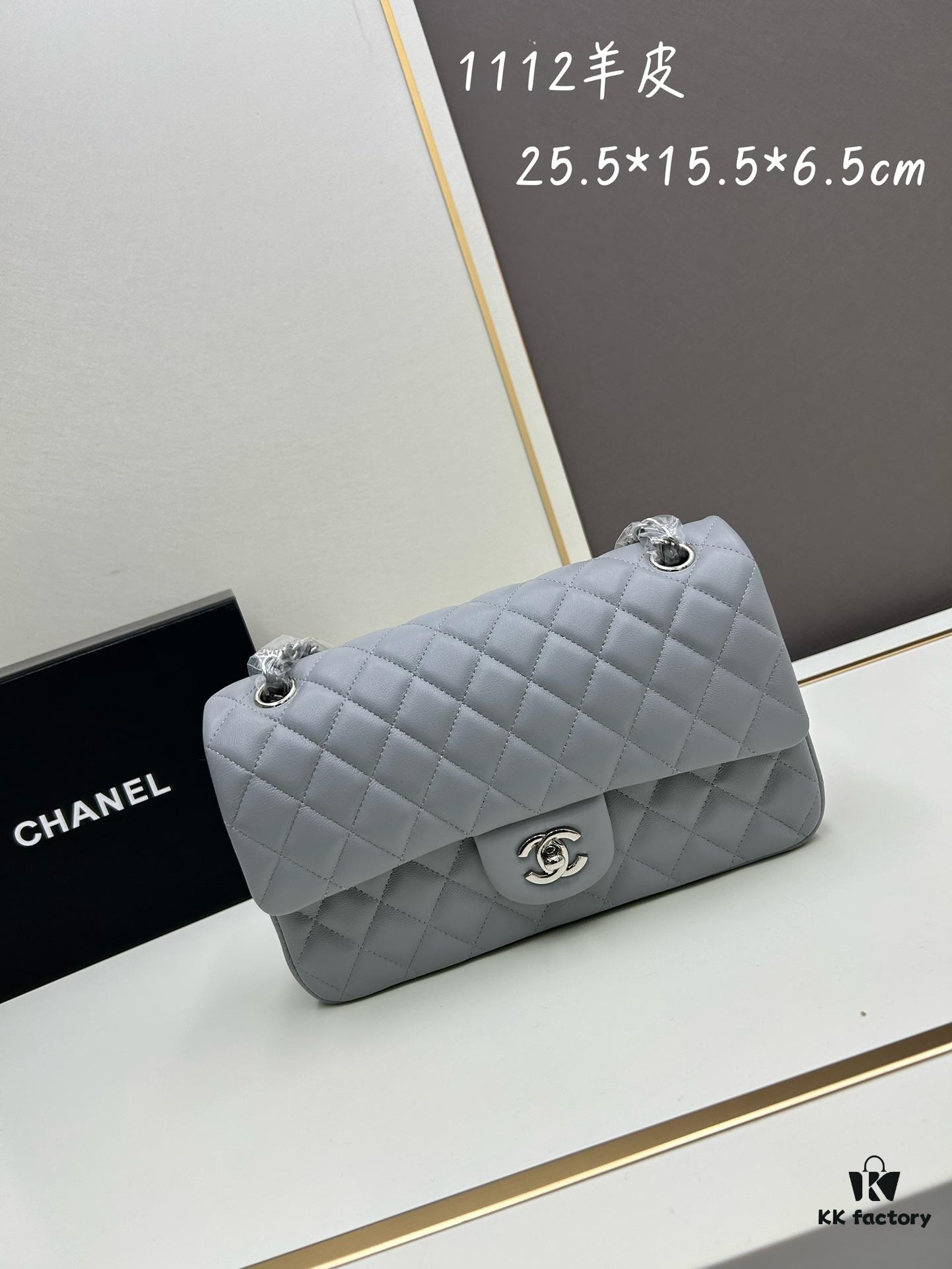 6930645e6e68136f4d9a446a Chanel Classic CF1112 Lambskin Electroplated Hardware with Glazed Coating, Premium Cowhide Gold Tone Clasp