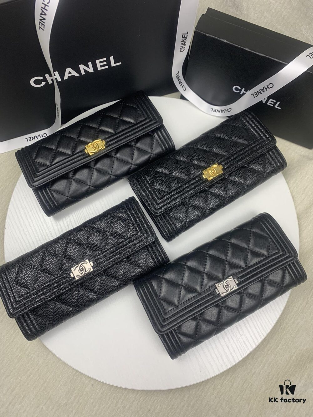 6930646d6e68136f4d9a4477 CHANEL Le Boy Long Wallet, Model A80286, Lambskin with Gold-Tone Hardware, Authentic Quality