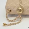 693064726e68136f4d9a447f Large Beige Chanel CF Mini Metal Flap Bag - Bestseller with Decorative Gold Ball on Chain