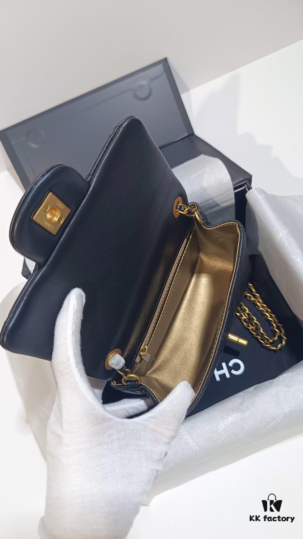 693064826e68136f4d9a4493 CHANEL France Boutique Collection Metal CF Bag with Golden Beads - Large and Small Sizes