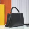 693064bc6e68136f4d9a44e3 M24880 M24607 Black Out Collection Capucines Souple Large Handbag