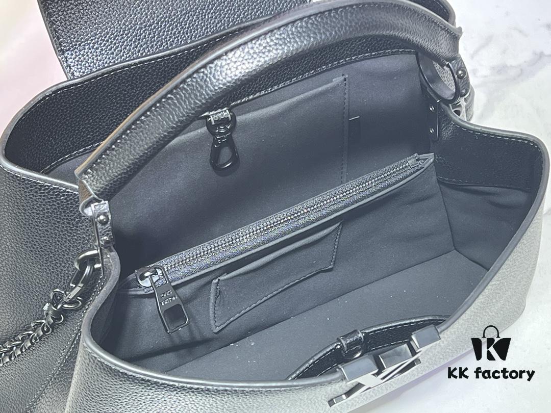 693064c26e68136f4d9a44ed M24880 M24607 Black Out Collection Capucines Souple Large Handbag