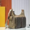 693064c66e68136f4d9a44f8 Upgraded Original M12697 Full Leather Khaki Monogram Bag, Floral Material, Classic Canvas with Wide Adjustable Strap
