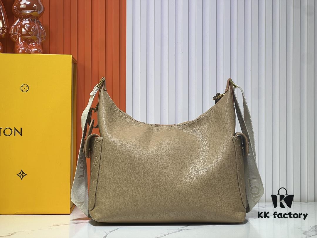 693064c76e68136f4d9a44fa Upgraded Original M12697 Full Leather Khaki Monogram Bag, Floral Material, Classic Canvas with Wide Adjustable Strap